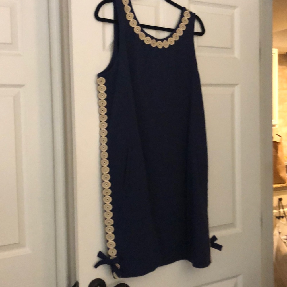 NWT Lilly Pulitzer size xl navy and gold dress